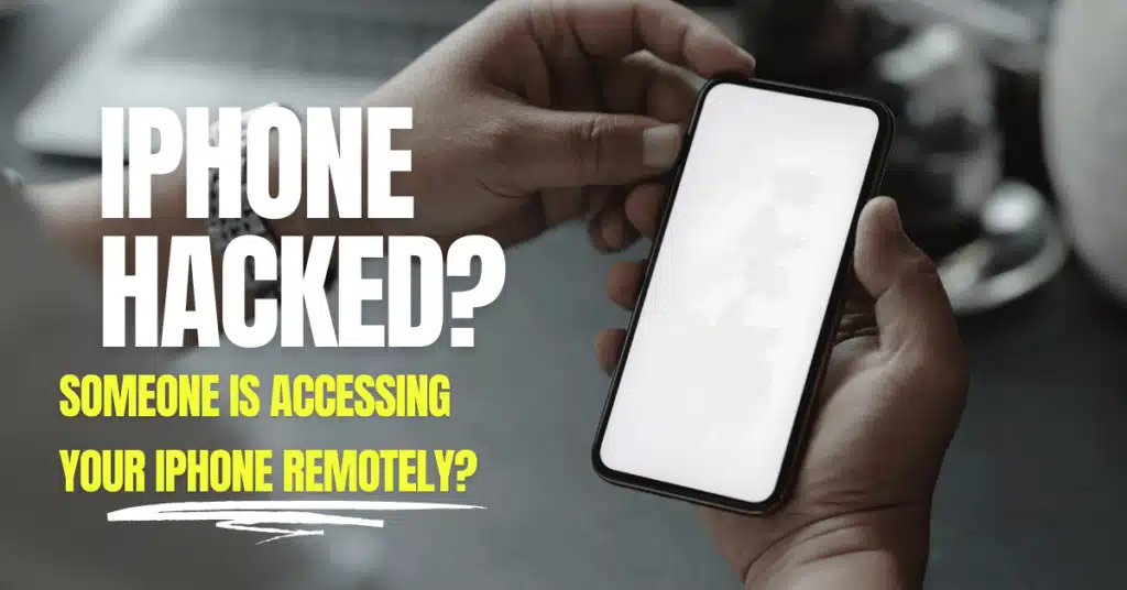 someone is accessing-your iphone remotely. a man holding iphone